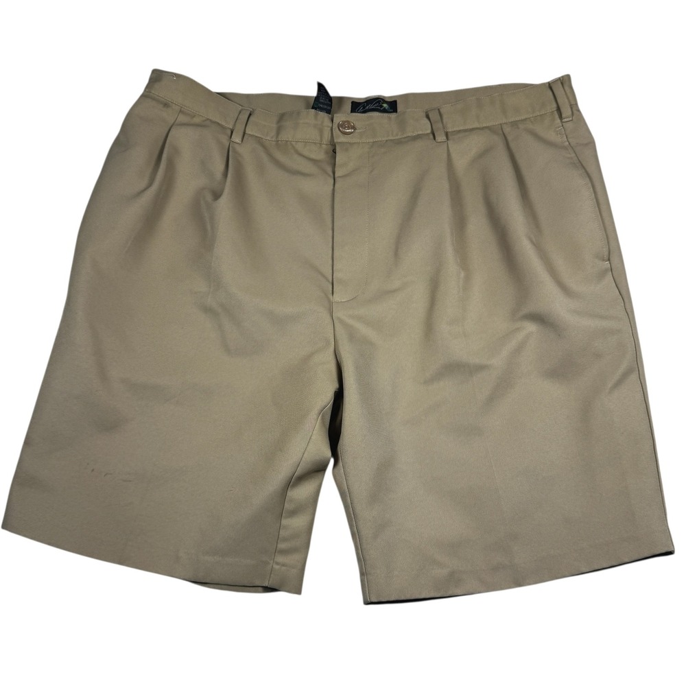 Arnold Palmer Men's Khaki Pleated‎ Golf Shorts Size 40 Polyester Classic Fit